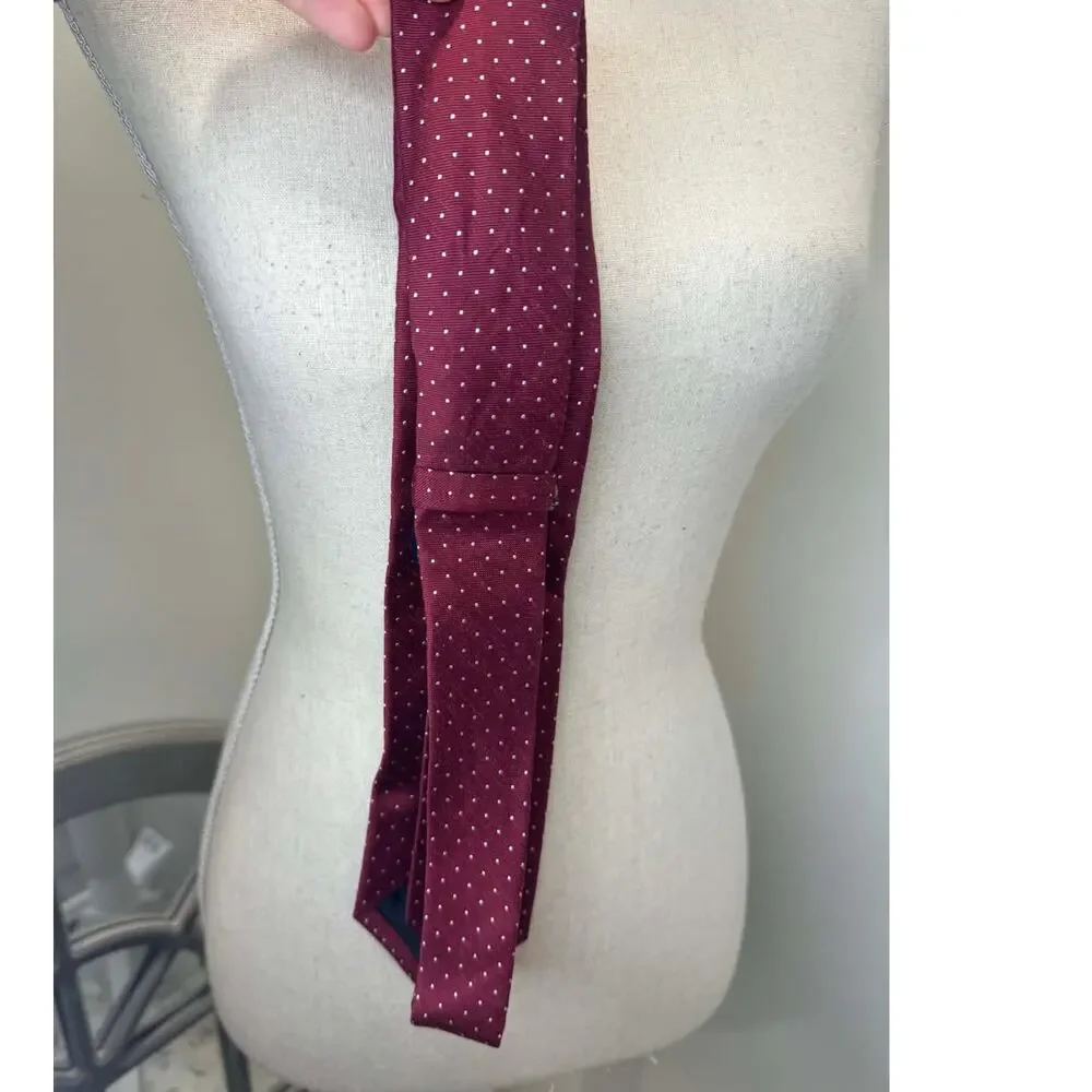 The Tie Bar Wine Mini Dots Silk Necktie - Versatile & Stylish